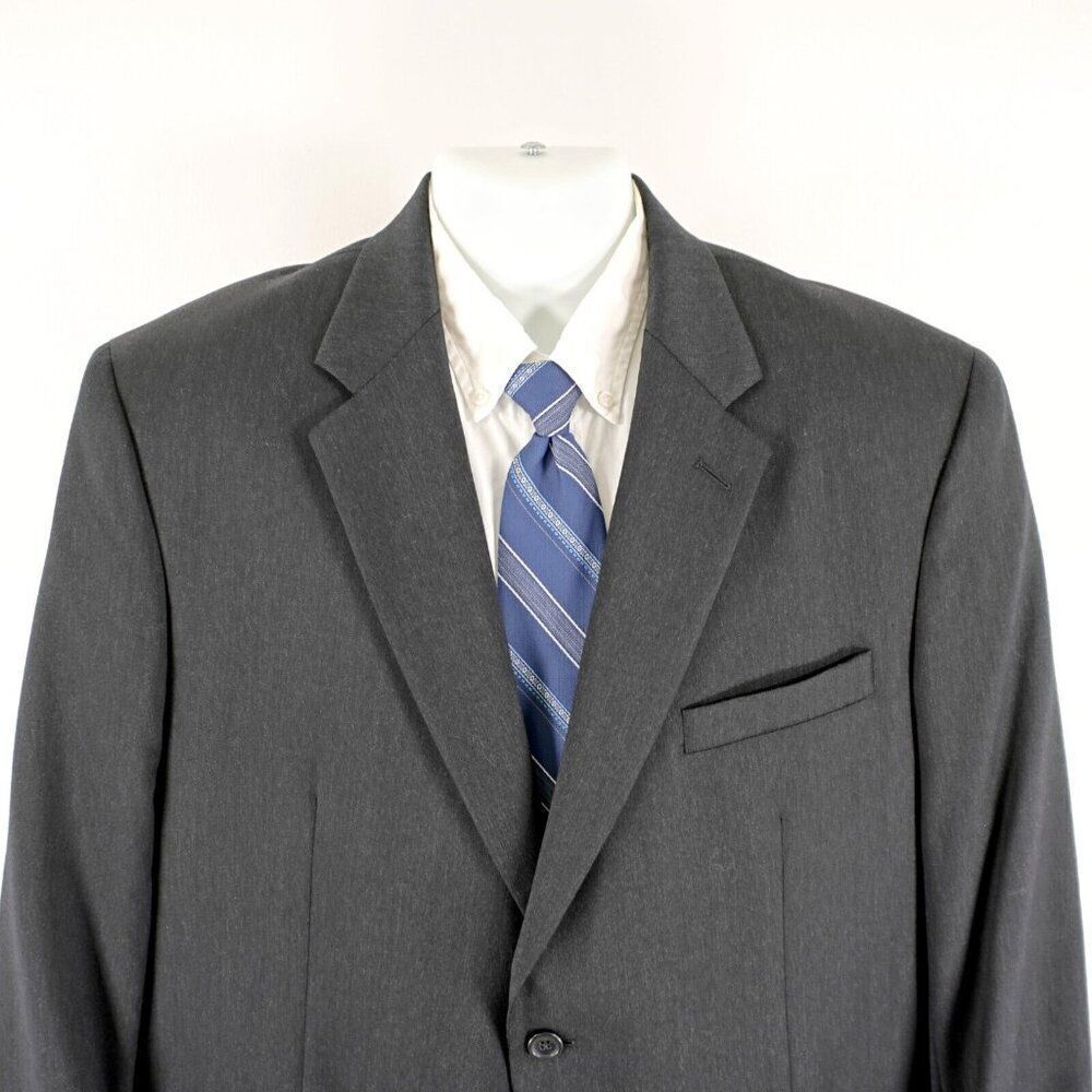 Joseph & Feiss International Wool Gray 2‎ Button Blazer 44R